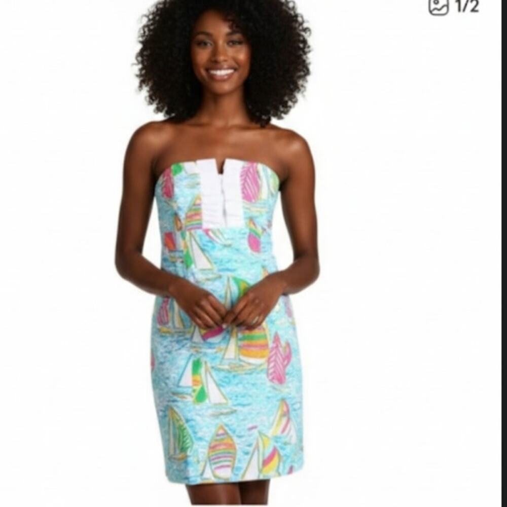 Lilly Pulitzer You Gotta Regatta Franco Dress Coastal Summer Beach Size 4 - Picture 2 of 13